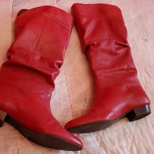 Aldo red leather boots